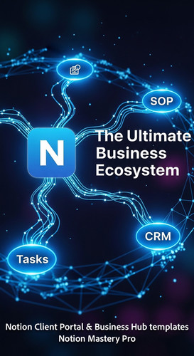 170 Abstract glowing blue network connecting a Notion logo to SOP CRM and Tasks Overlay The Ultimate.jpg