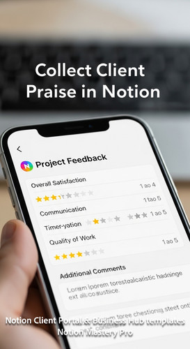 52 Closeup of a smartphone showing a Notion Project Feedback form with star ratings Overlay Collect .jpg