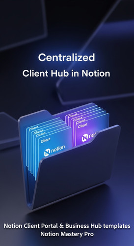 55 Abstract 3D render of a 3D folder with glowing Notion Client cards inside Overlay Centralized Cli.jpg