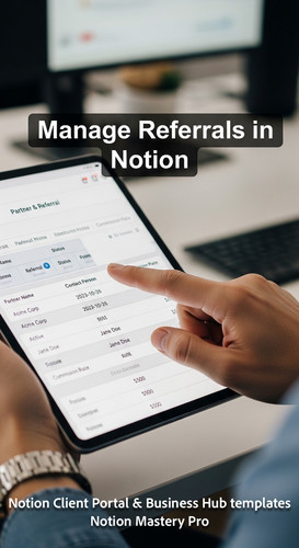 53 Closeup of a hand scrolling through a Notion Partner Referral database Overlay Manage Referrals i.jpg