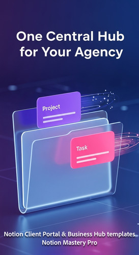 295 Abstract 3D render of a digital folder with glowing Notion Project and Task cards Overlay One Ce.jpg