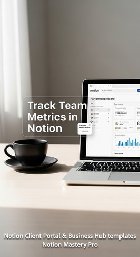 296 Minimalist desk with a black coffee cup and a laptop showing a Notion Performance Board Overlay .jpg