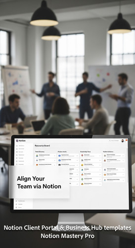 38 Blurred background of a modern agency team foreground monitor showing a Notion Resource Board Ove.jpg