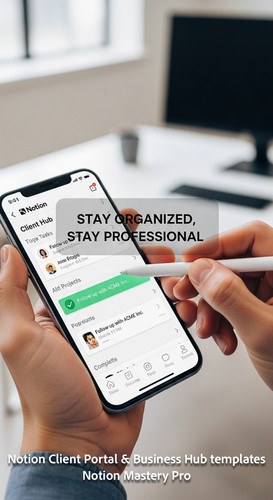 110 Closeup of a hand checkmarking a task in a Notion Client Hub mobile app Overlay Stay Organized S.jpg
