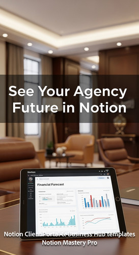 115 Blurred luxury office interior foreground tablet showing a Notion Financial Forecast Overlay See.jpg