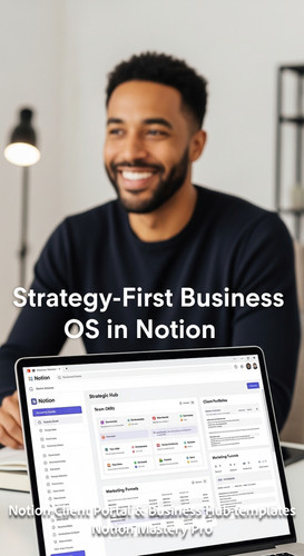 344 Blurred background of a successful agency founder foreground screen with a Notion Strategic Hub .jpg