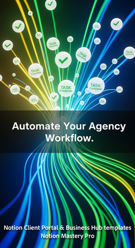 88 Abstract visualization of data streams transforming into Task Complete icons Overlay Automate You.jpg