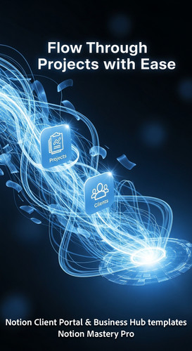 47 Abstract glowing blue wave carrying Notion Project and Client icons into a central hub Overlay Fl.jpg