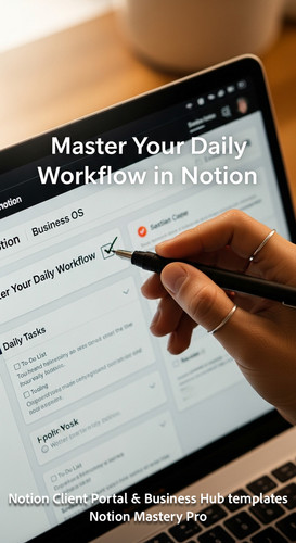 61 Closeup of a hand checkmarking a task in a Notion Business OS dashboard Overlay Master Your Daily.jpg