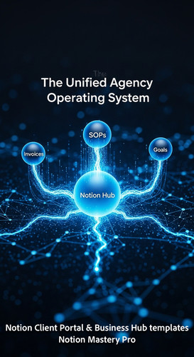 326 Abstract visualization of glowing blue nodes connecting Invoices SOPs and Goals to a Notion hub .jpg