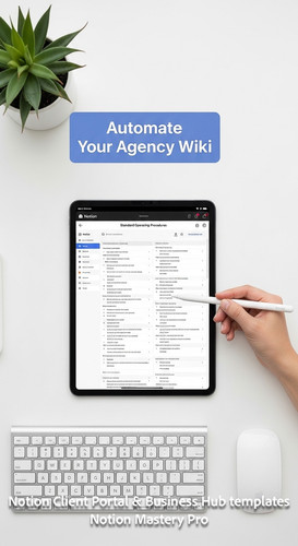 225 Topdown desk view Clean aesthetic iPad Pro and a stylus pointing at a Notion Standard Operating .jpg