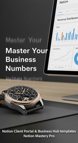 228 Closeup of a designer watch on a desk next to a screen showing a Notion Revenue Dashboard with 2.jpg