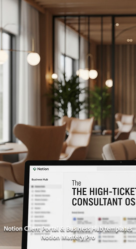 236 Blurred interior of a luxury coworking space foreground screen with a Notion Business Hub naviga.jpg