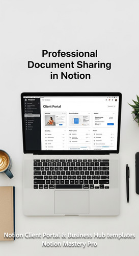 117 Topdown desk shot MacBook showing a Notion Client Portal with a clean document hub Overlay Profe.jpg
