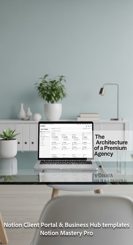 123 Minimalist studio with a glass desk and a MacBook showing a Notion client portal with Project Ro.jpg