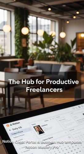 100 Blurred interior of a modern coworking space foreground screen showing a Notion Daily OS Overlay.jpg