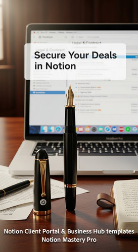 140 Closeup of a fountain pen on a desk with a screen showing a Notion Legal Contract database Overl.jpg