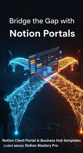 141 Abstract glowing lines forming a Client Bridge between a professional and a client via a Notion .jpg