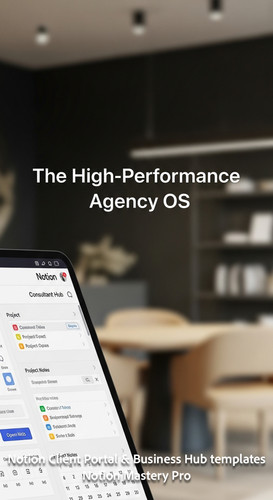 335 Blurred interior of a luxury coworking space foreground screen with a Notion Consultant Hub side.jpg