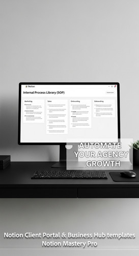 333 Minimalist workspace with a black desk and a monitor showing a Notion Internal Process Library S.jpg