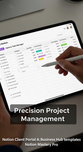 148 Hand using a stylus on a tablet showing a Notion Agency Task Manager with timetracking columns O.jpg
