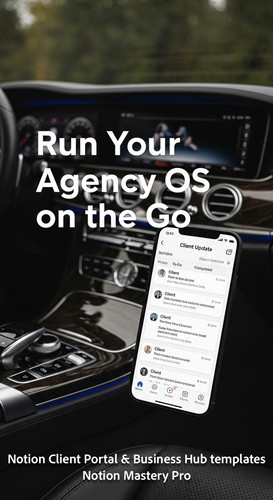 349 Blurred image of a luxury car interior phone in mount showing a Notion Client Update list board .jpg