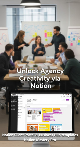 353 Blurred background of a creative brainstorming session foreground monitor showing a Notion Ideat.jpg