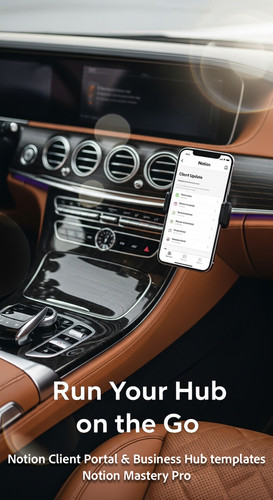 151 Blurred image of a highend luxury car interior phone in mount showing a Notion Client Update lis.jpg