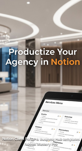 49 Blurred background of a highend office lobby foreground tablet showing a Notion Services Menu Ove.jpg