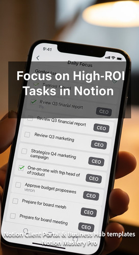 49 Closeup of a smartphone showing a Notion Daily Focus list with CEO tags Overlay Focus on HighROI .jpg