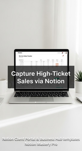 284 Minimalist white workspace with a laptop showing a Notion Service Sales Tracker Overlay Capture .jpg