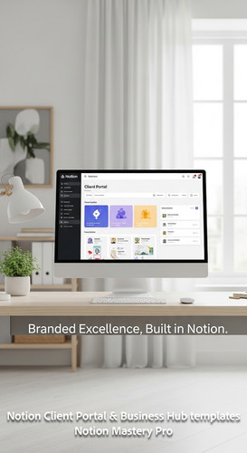 209 Minimalist white office with a monitor displaying a Notion Client Portal UI layout Overlay Brand.jpg