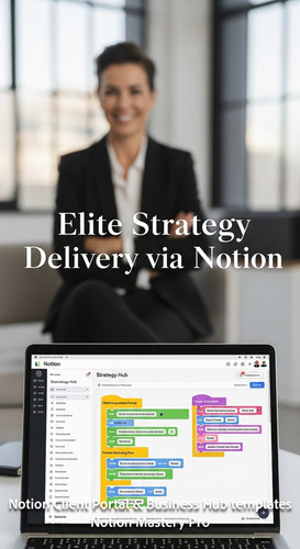 245 Blurred background of a successful agency owner foreground screen with a Notion Strategy Hub Ove.jpg