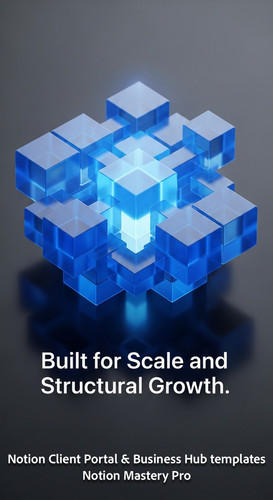 252 Abstract visualization of interlocking blue blocks forming a Notion Business Hub symbol on dark .jpg