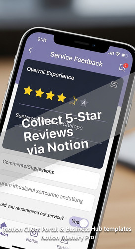 251 Closeup of a smartphone showing a Notion Service Feedback form with star ratings inside a page O.jpg