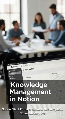 75 Blurred background of a modern agency team foreground monitor showing a Notion Team Wiki Overlay .jpg