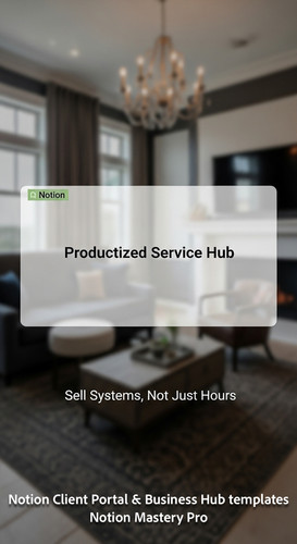 256 Blurred interior of a luxury home office foreground screen with a Notion Productized Service Hub.jpg
