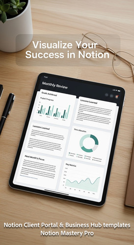 258 Topdown desk view iPad showing a Notion Monthly Review page with clean typography and charts Ove.jpg