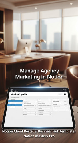 219 Blurred luxury office interior foreground tablet showing a Notion Marketing OS Overlay Manage Ag.jpg