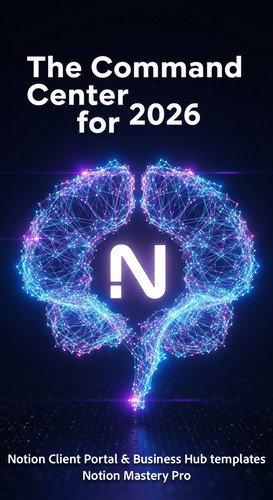 220 Abstract glowing lines forming a Business Hub icon with a prominent Notion N Overlay The Command.jpg