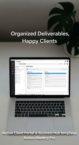 221 Topdown desk shot MacBook showing a Notion Client Portal with a clean document library Overlay O.jpg