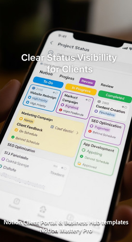 372 Closeup of a smartphone showing a Notion Project Status with colorful labels and statuses Overla.jpg