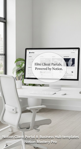 408 Minimalist white office with a monitor displaying a Notion Client Portal with a custom theme Ove.jpg
