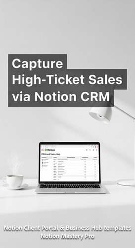384 Minimalist white workspace with a laptop showing a Notion CRM and Sales Hub Overlay Capture High.jpg
