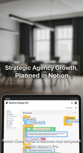 418 Blurred luxury office interior foreground tablet showing a Notion Business Strategy Hub Overlay .jpg