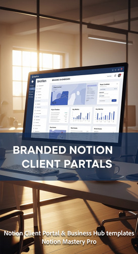 11 Soft morning light in a glasswalled office screen showing a Notion template for agencies with a B.jpg