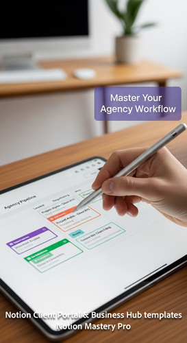 14 Hand using a stylus on a tablet to move a card in a Notion Agency Pipeline interface Overlay Mast.jpg