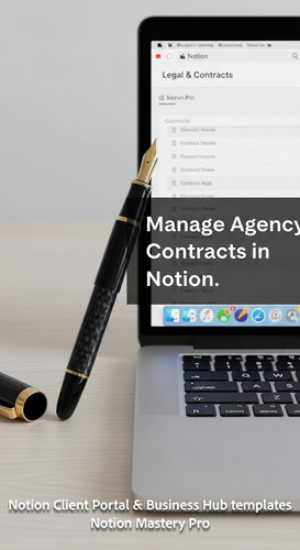 21 Closeup of a fountain pen on a desk with a MacBook displaying a Notion Legal Contracts hub Overla.jpg