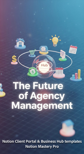 22 Abstract 3D render of house and business icons floating in a digital Notion Hub Overlay The Futur.jpg