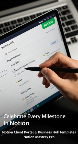 24 Closeup of a hand checkmarking a task in a Notion Business Hub with a Success notification Overla.jpg